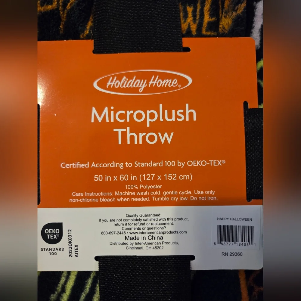 New Holiday Home Halloween Microplush Throw - Microplush Throw is a soft, cozy,